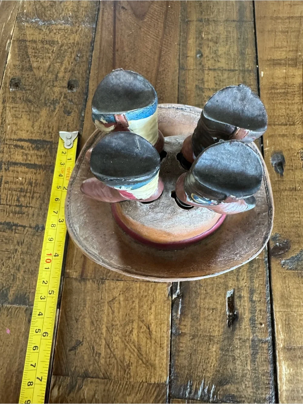 Texas Cowboy Boot Cheese Spreader Set w/ Cowboy Hat Holder Western Decor